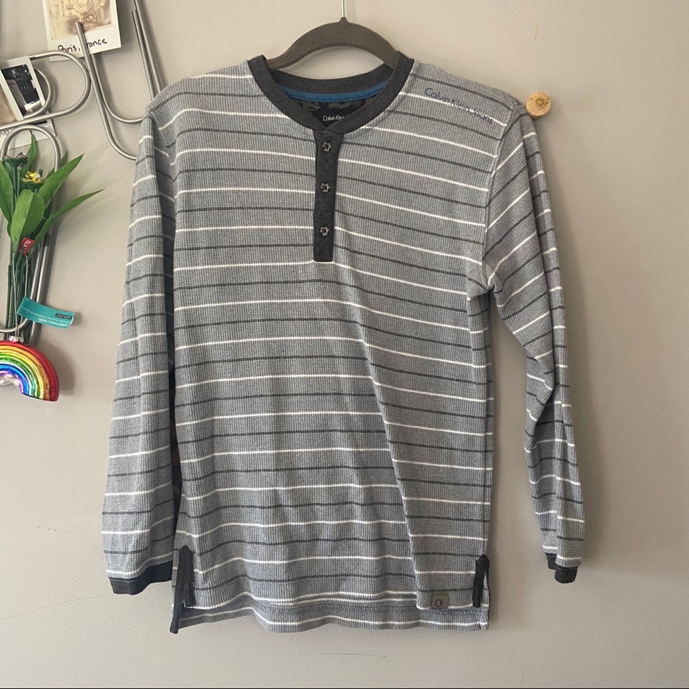 Calvin Klein Striped Thermal Long Sleeve T-shirt